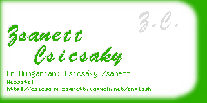 zsanett csicsaky business card