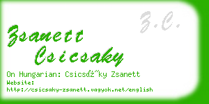 zsanett csicsaky business card